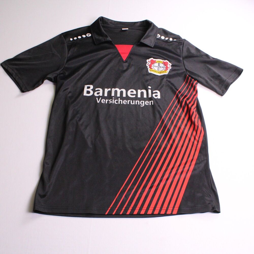 Bayer 04 Leverkusen 2017-18 Home Soccer Jersey Jako Black Red Shirt Men's Medium